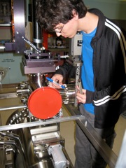 Joe tightening the gate valve